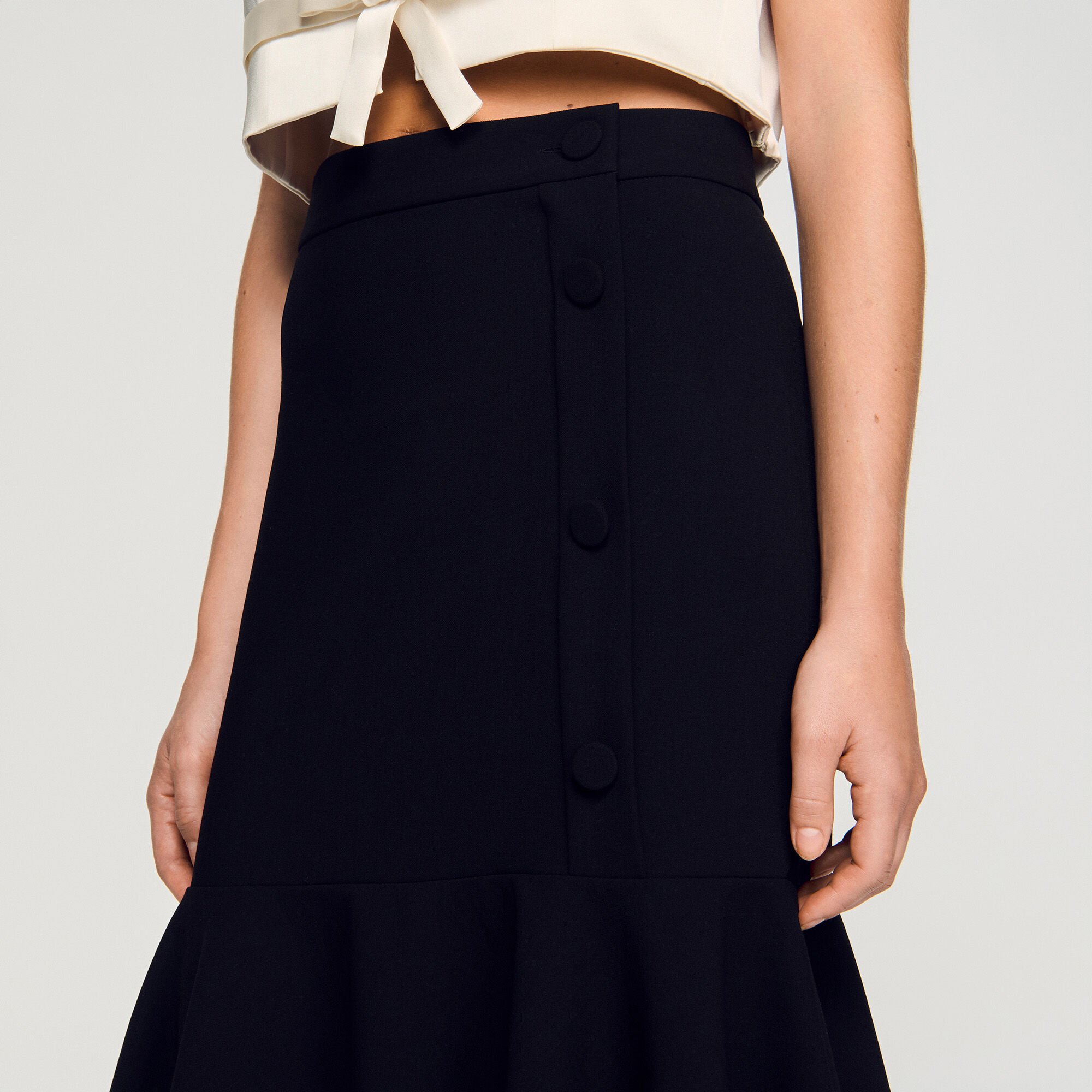 Midi ruffled skirt