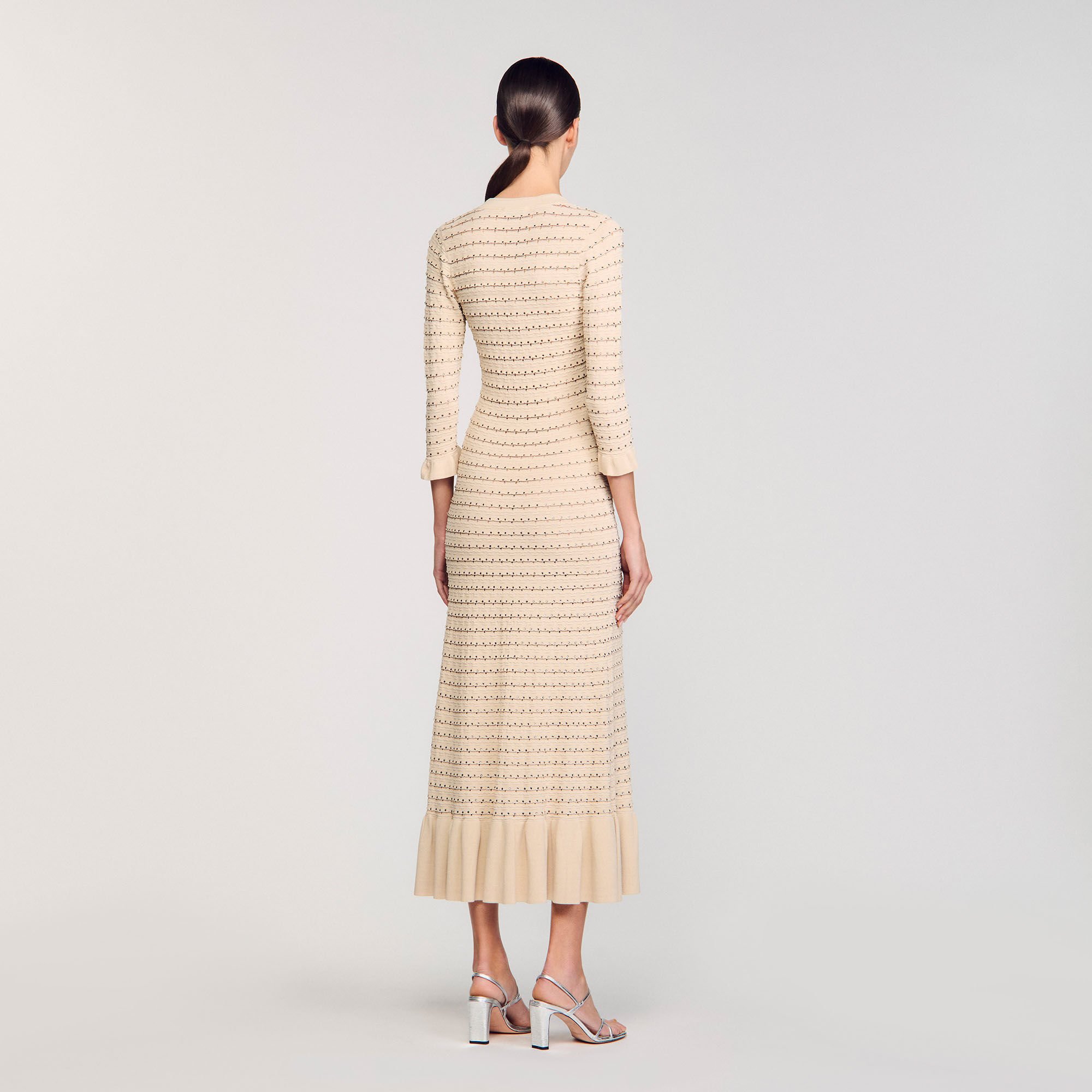 Rhinestone knit maxi dress