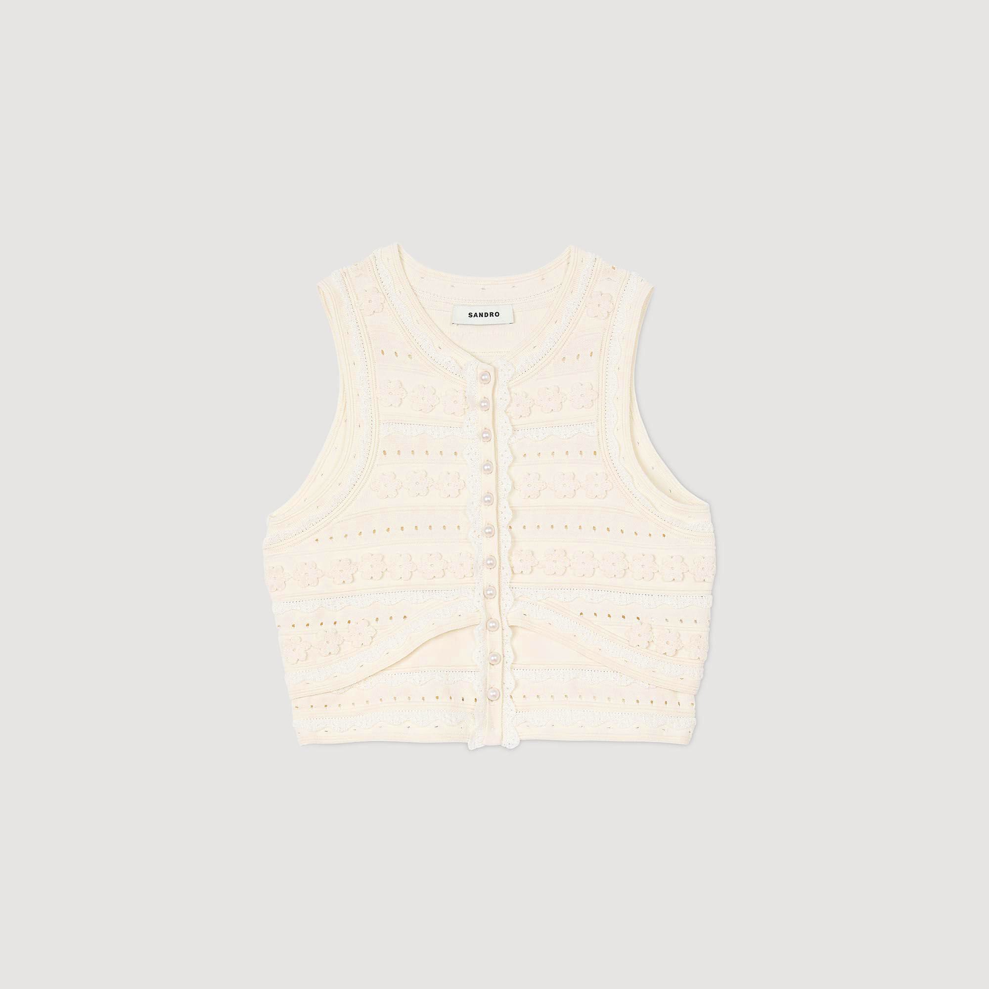 Crochet detail sweater