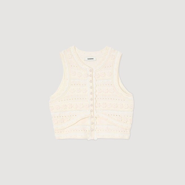 Crochet detail sweater