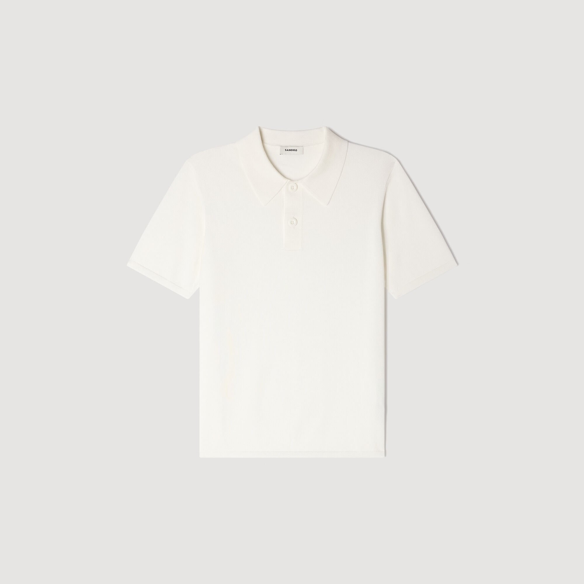 Short-sleeve knitted polo shirt