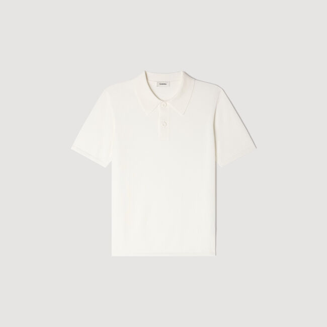 Short-sleeve knitted polo shirt
