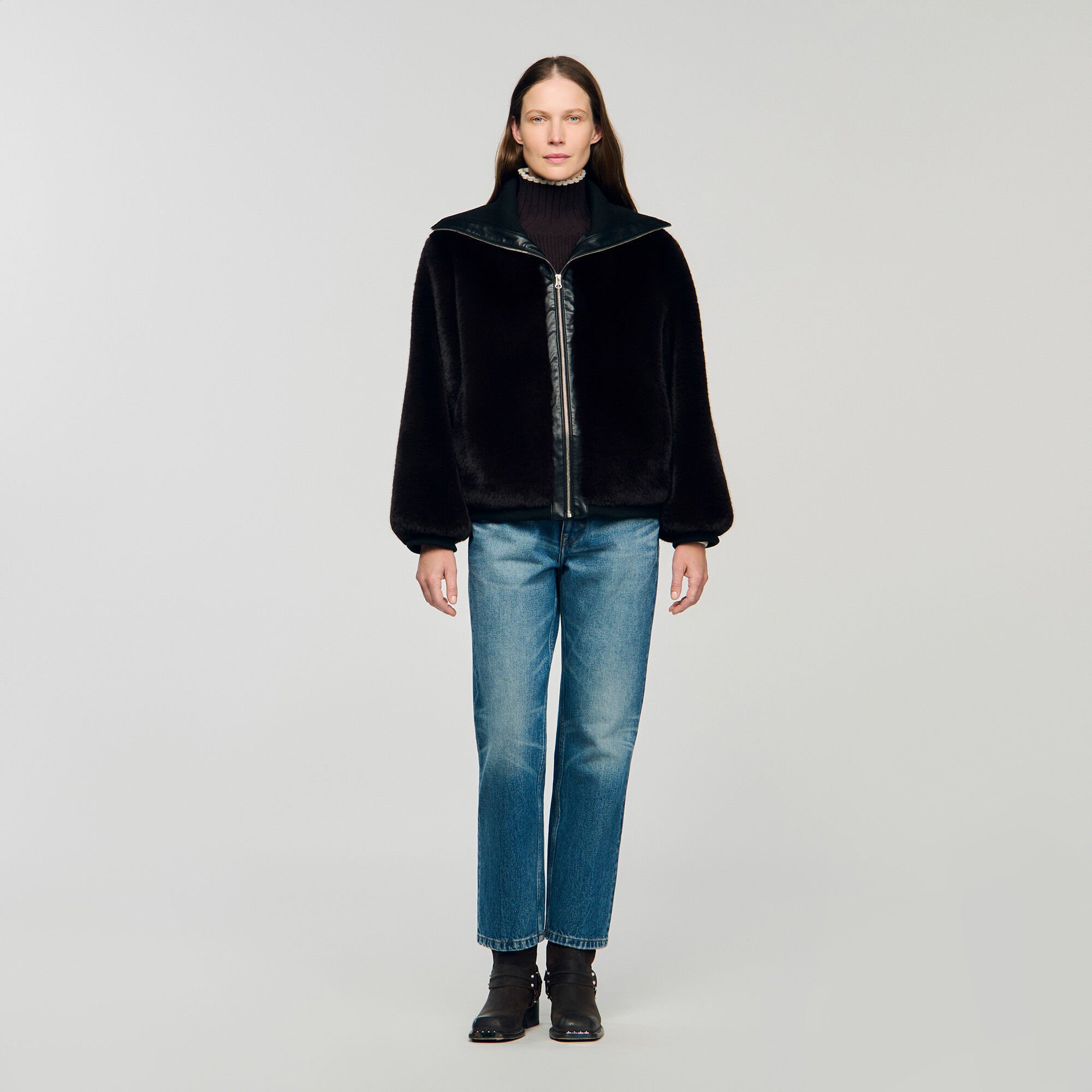Short faux fur coat