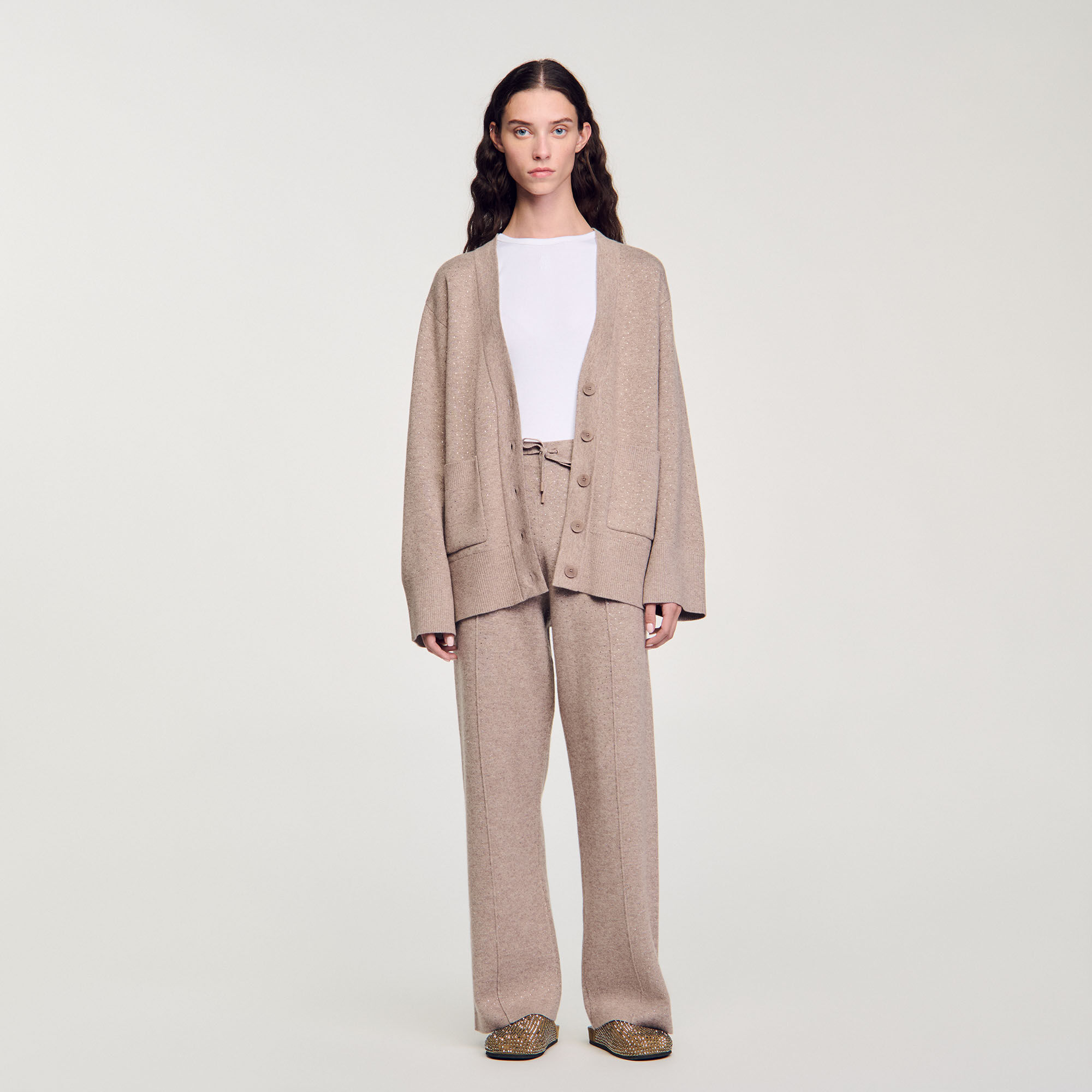 Sandro long cardigan with long sleeves best sale