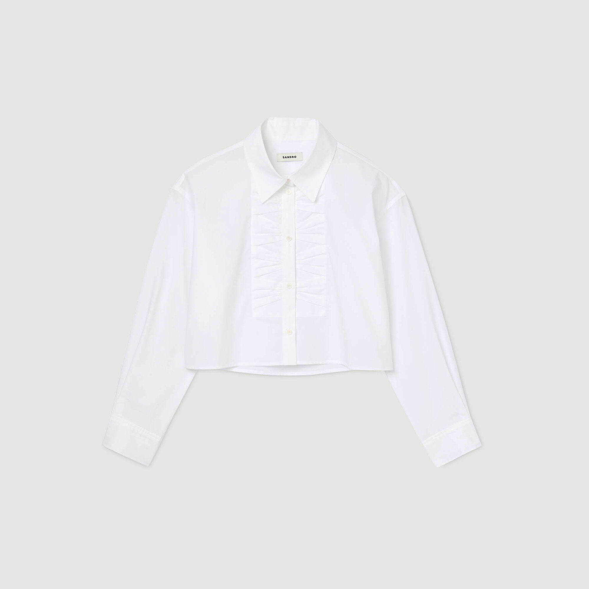 Cropped shirt with bow detail