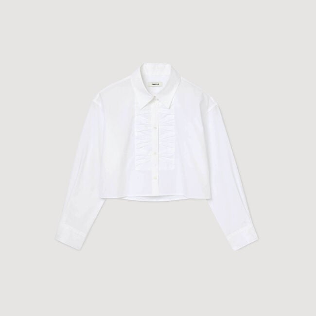 Cropped shirt with bow detail