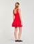 Short knit dress with ruffles