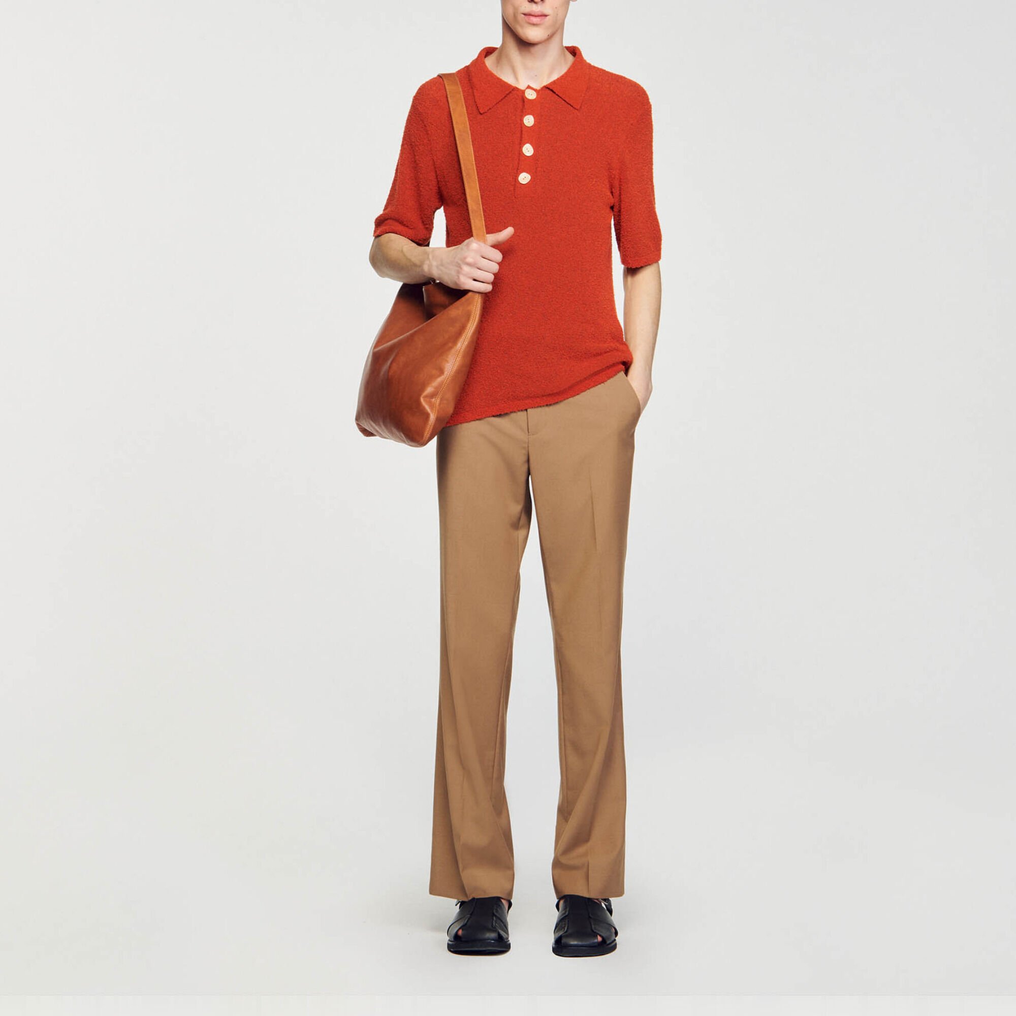 Terry knit polo shirt