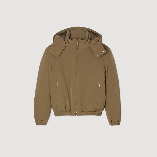 Puffer jacket with removable hood