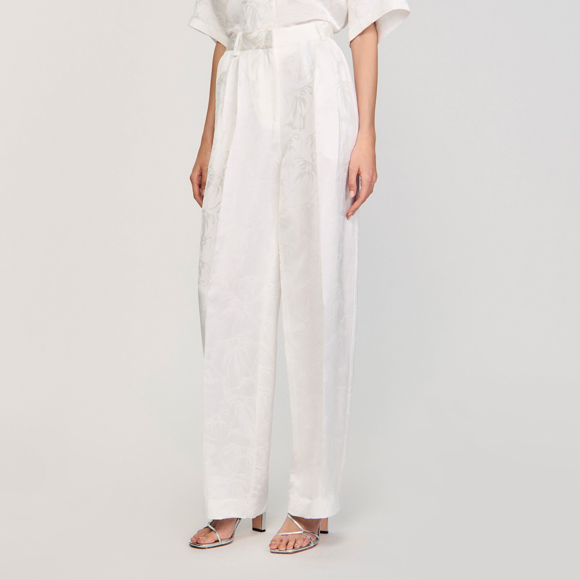 Jacquard flowers trousers
