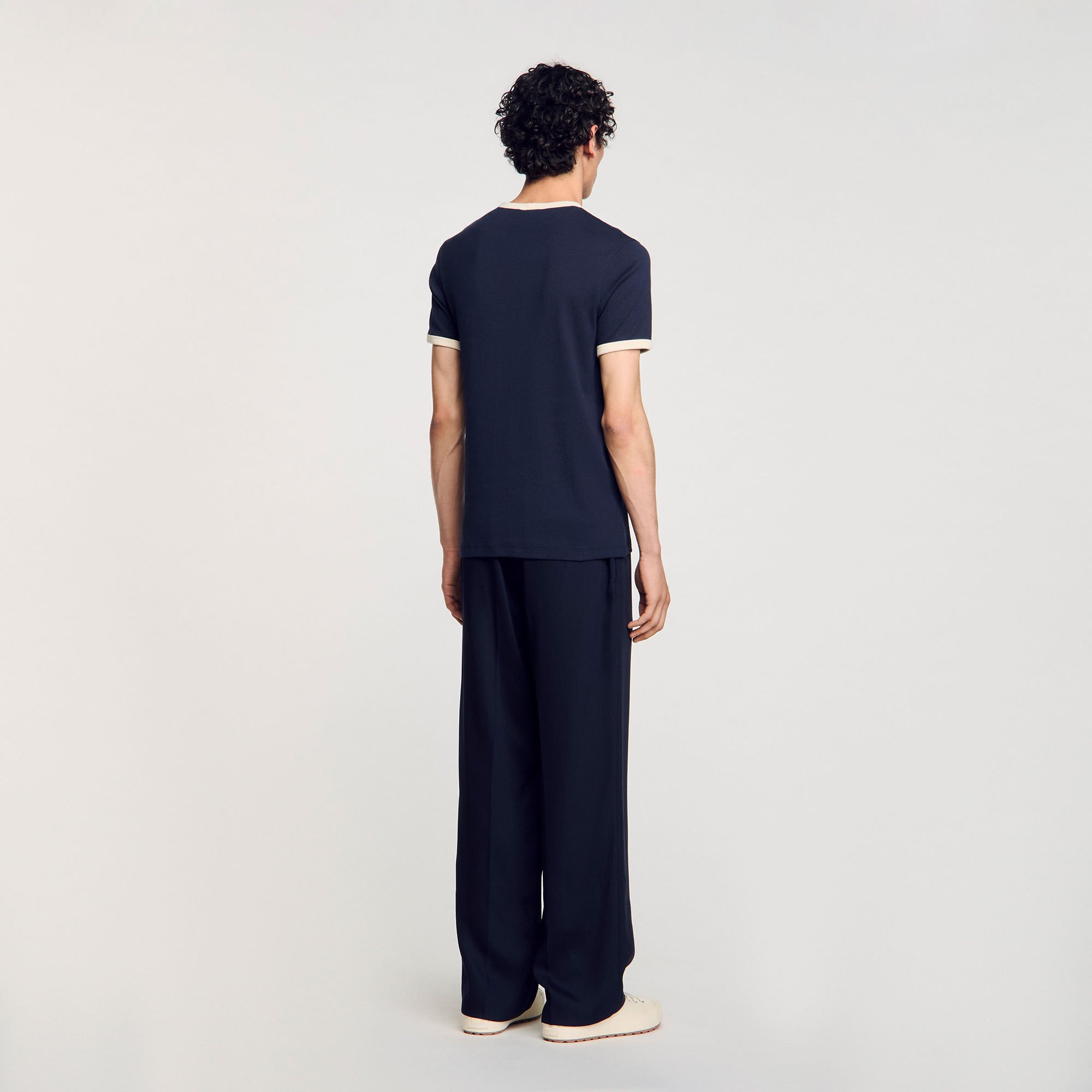 Two-tone patch T-shirt