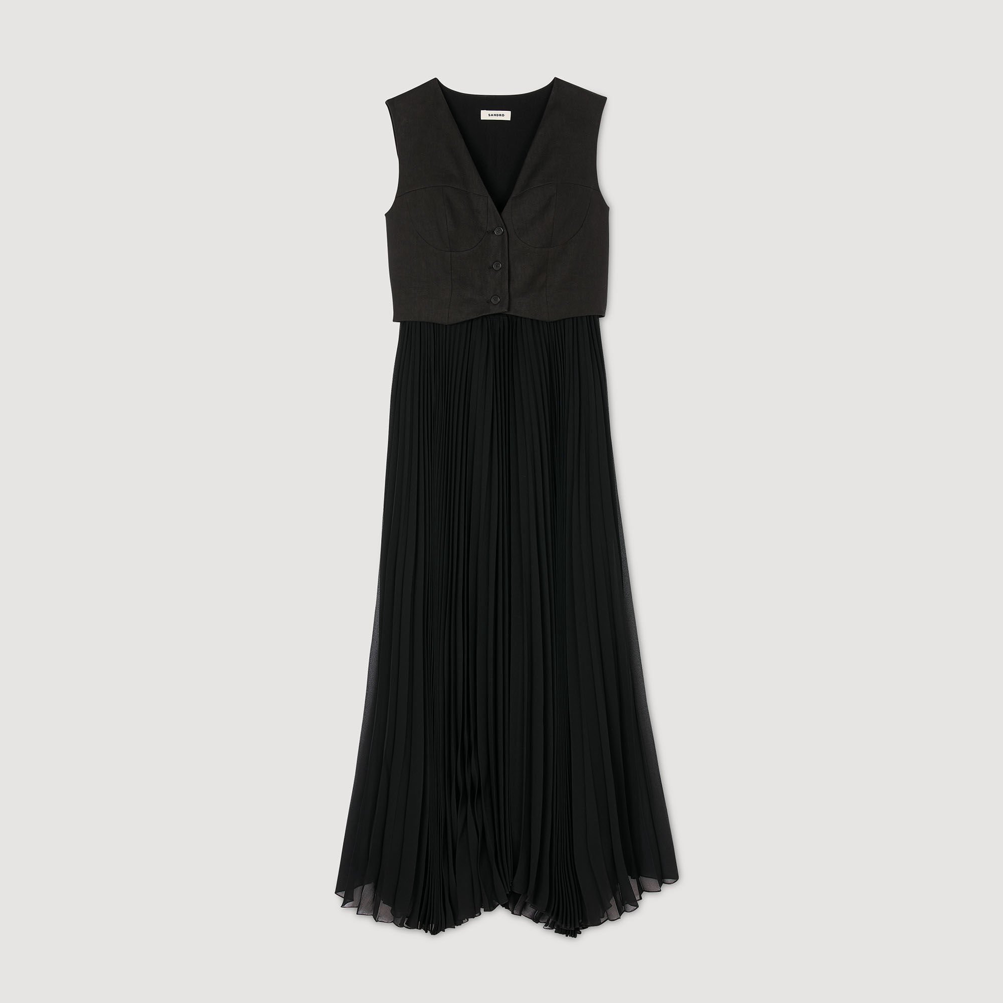 Pleated maxi dress