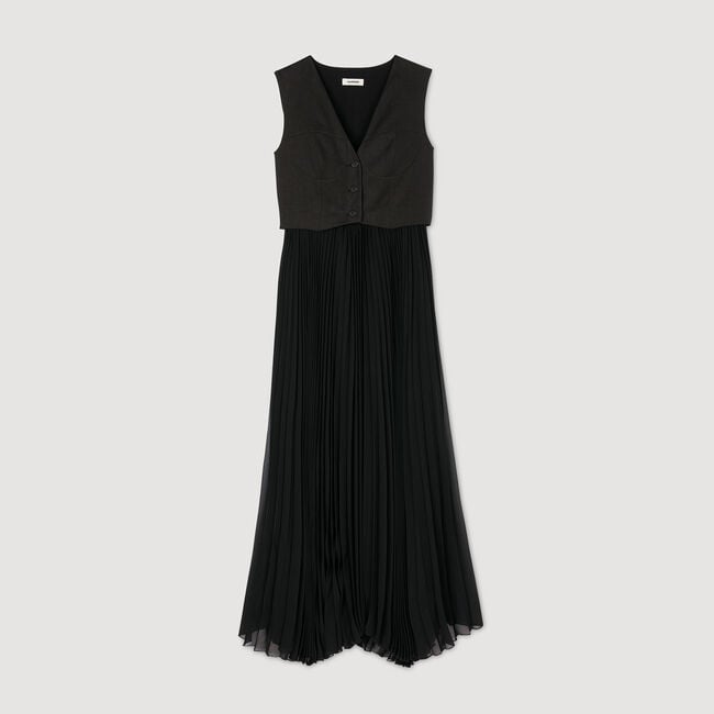 Pleated maxi dress