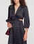 Long printed dress with pleats