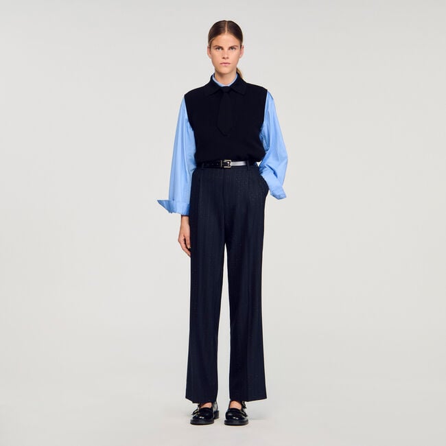 Detachable Tie-Neck Sweater