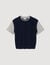 Dual-material knit sweater