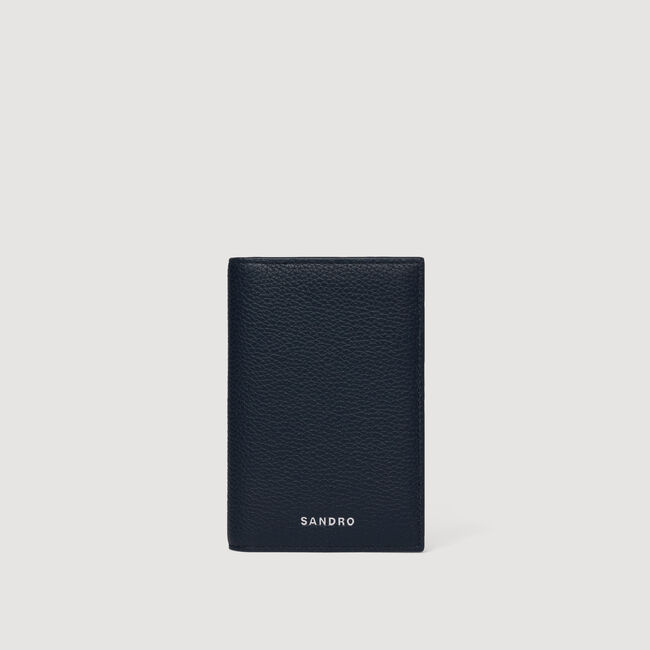 Grained leather foldable cardholder