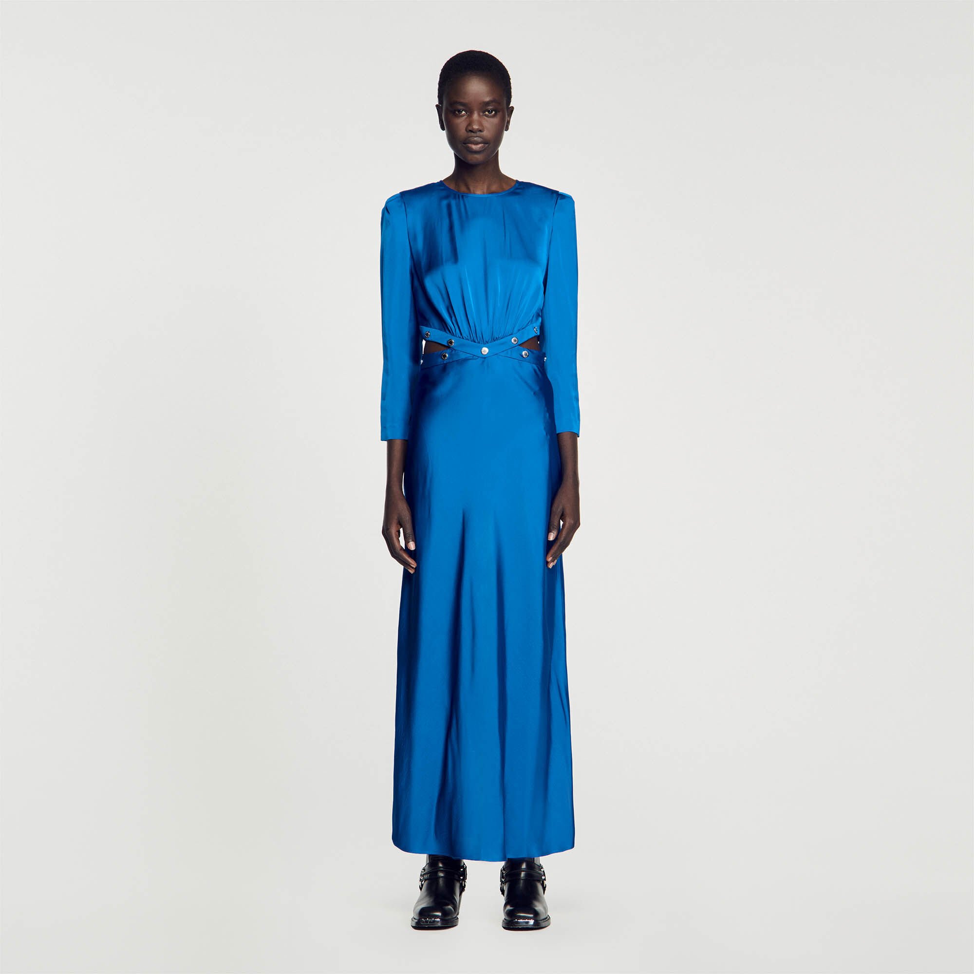 Satin-finish maxi dress