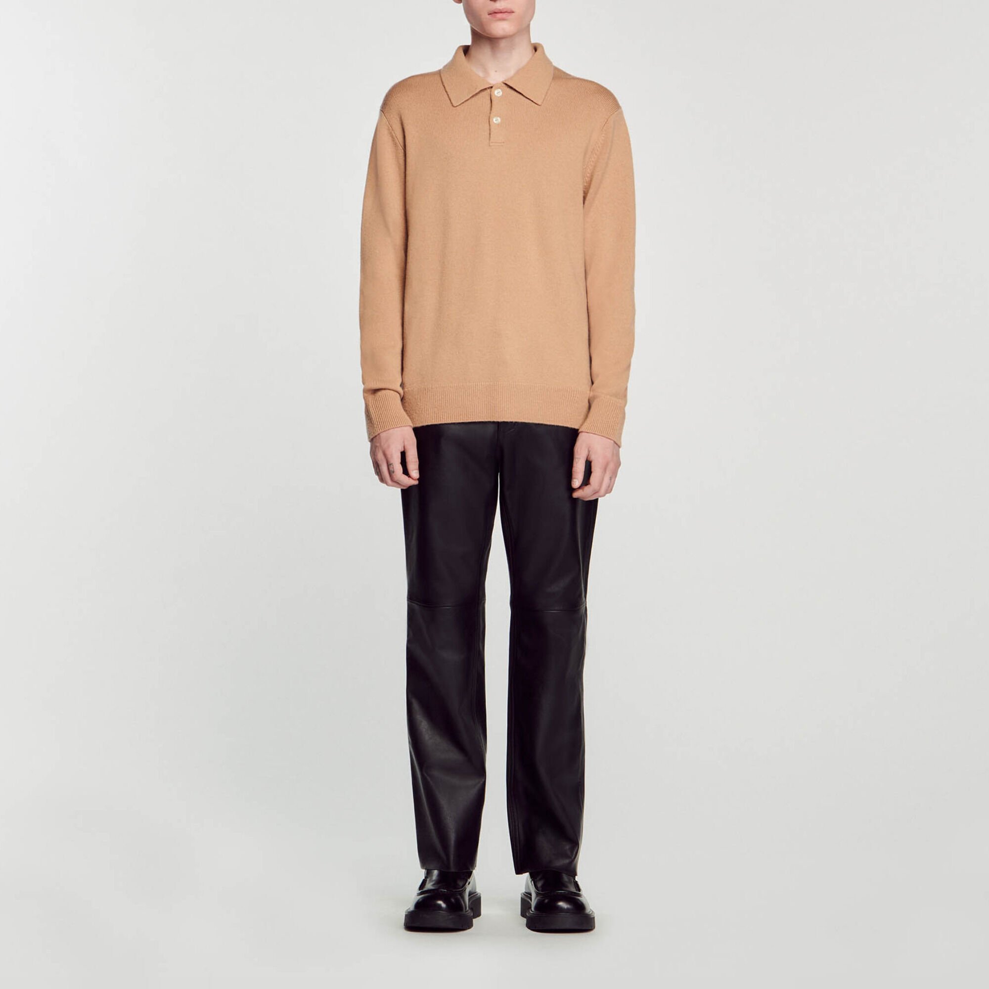 Wool and cashmere polo shirt