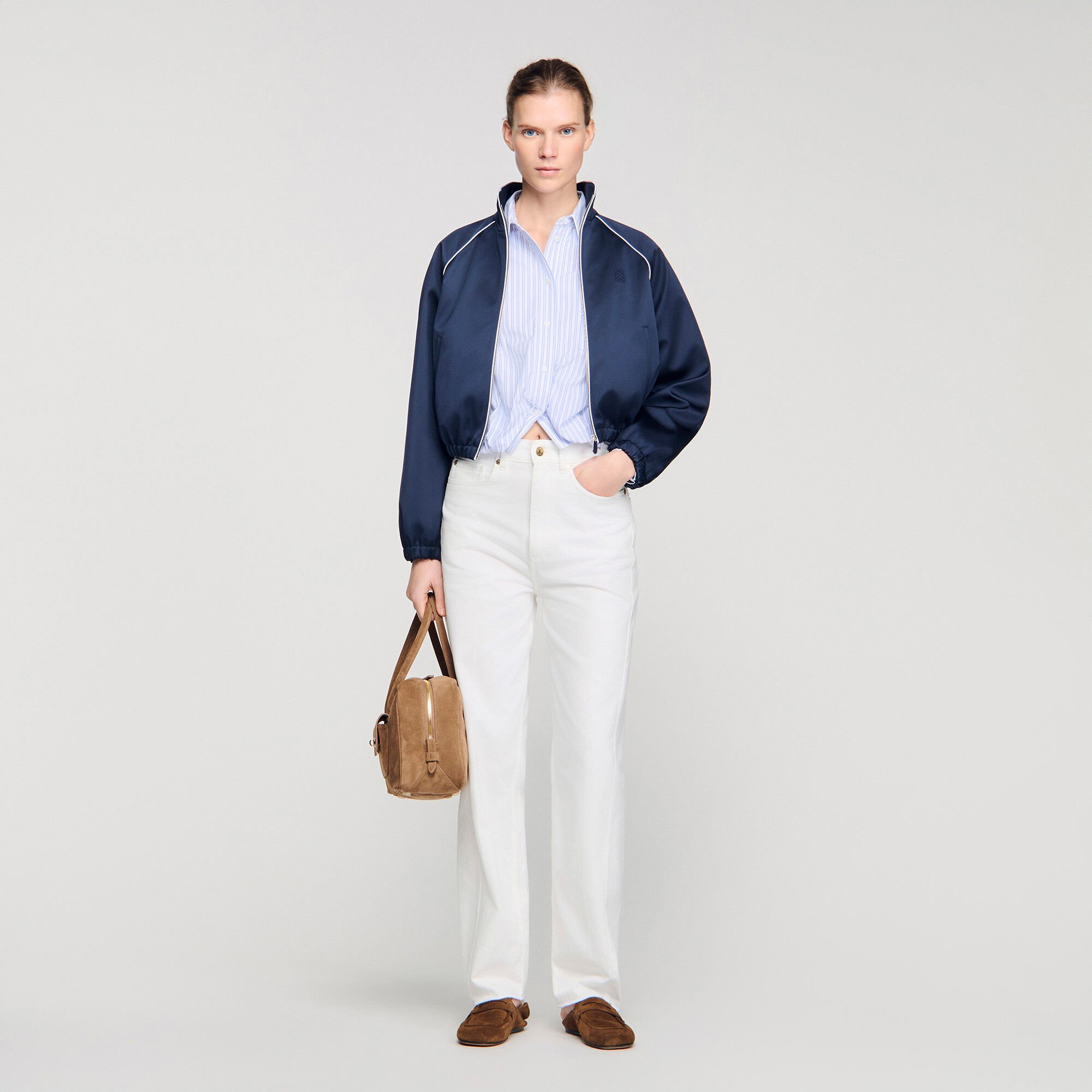 Cropped striped shirt