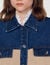 Knit and denim cardicoat