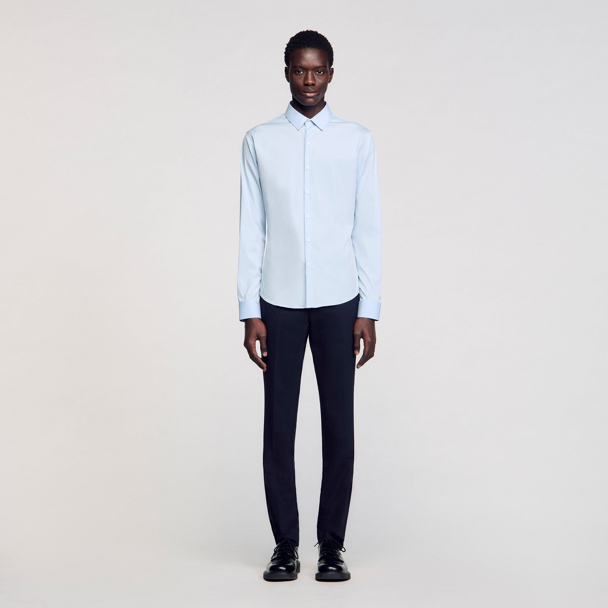 Fitted stretch cotton shirt