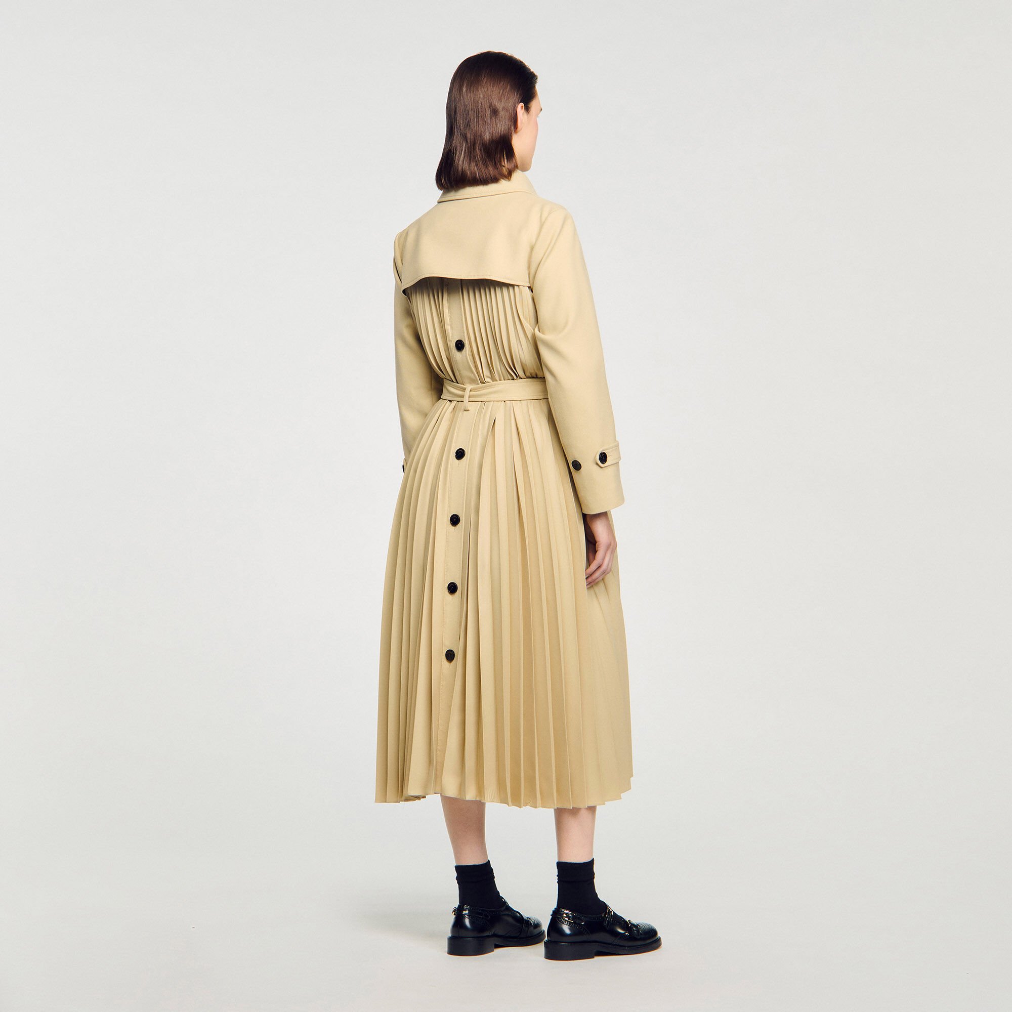 Belted double-breasted trench