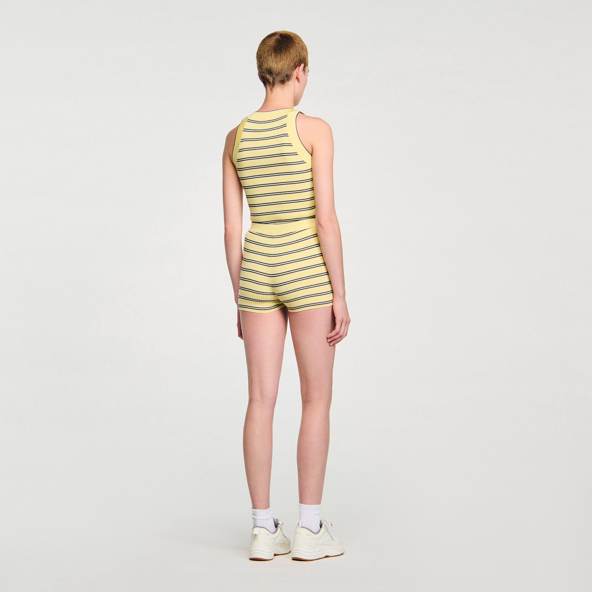Striped knit shorts