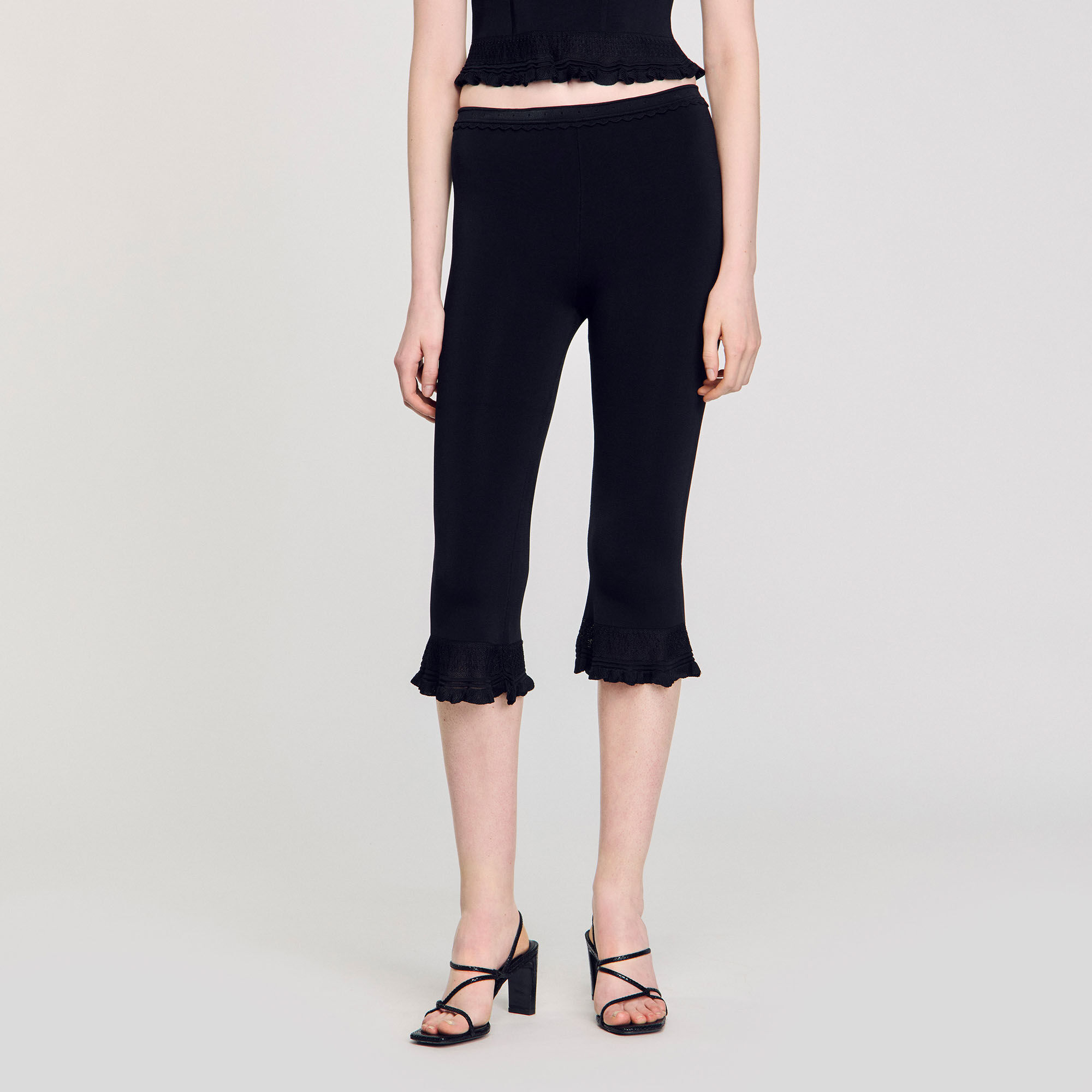 Ruffled capri pants