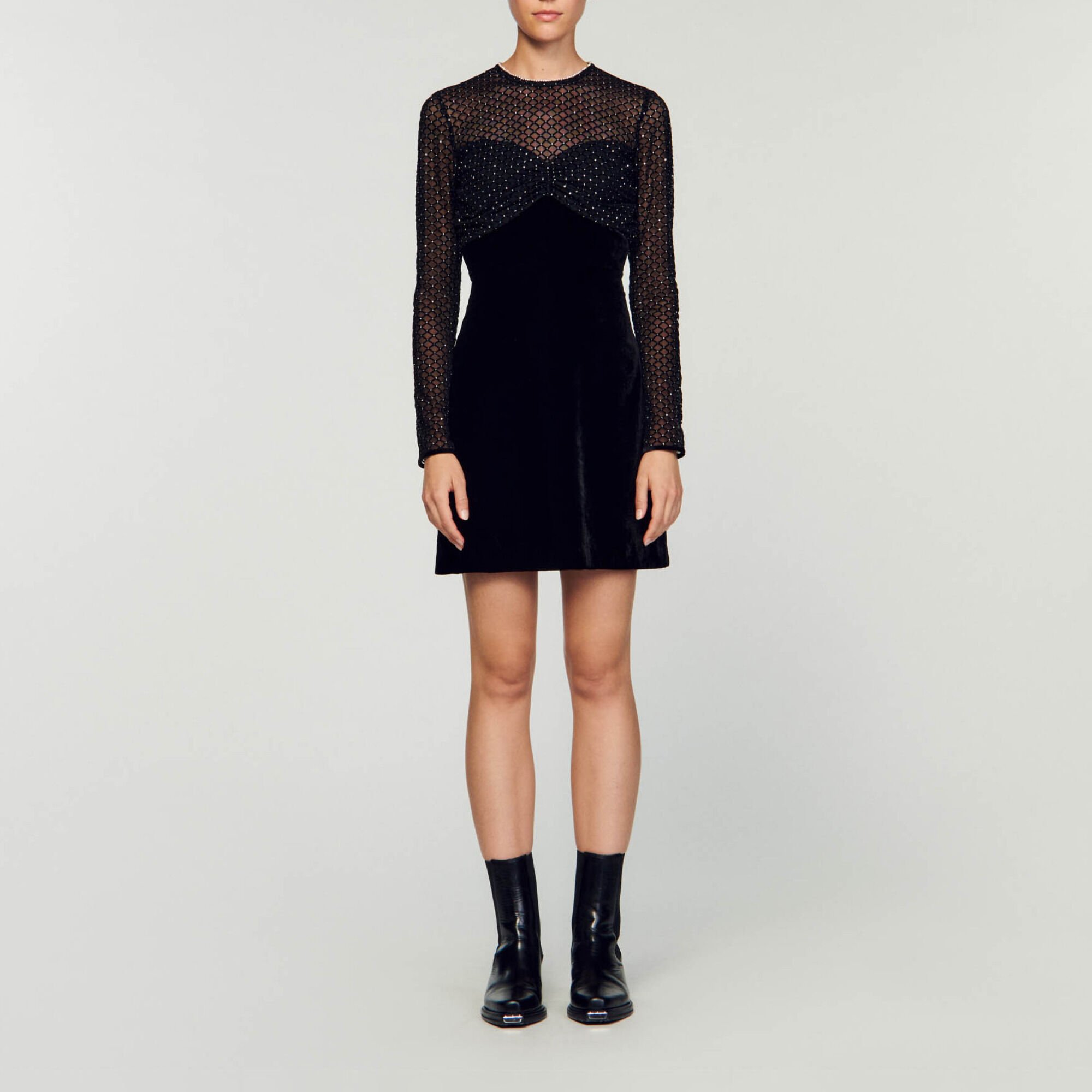 Velvet and rhinestone dress