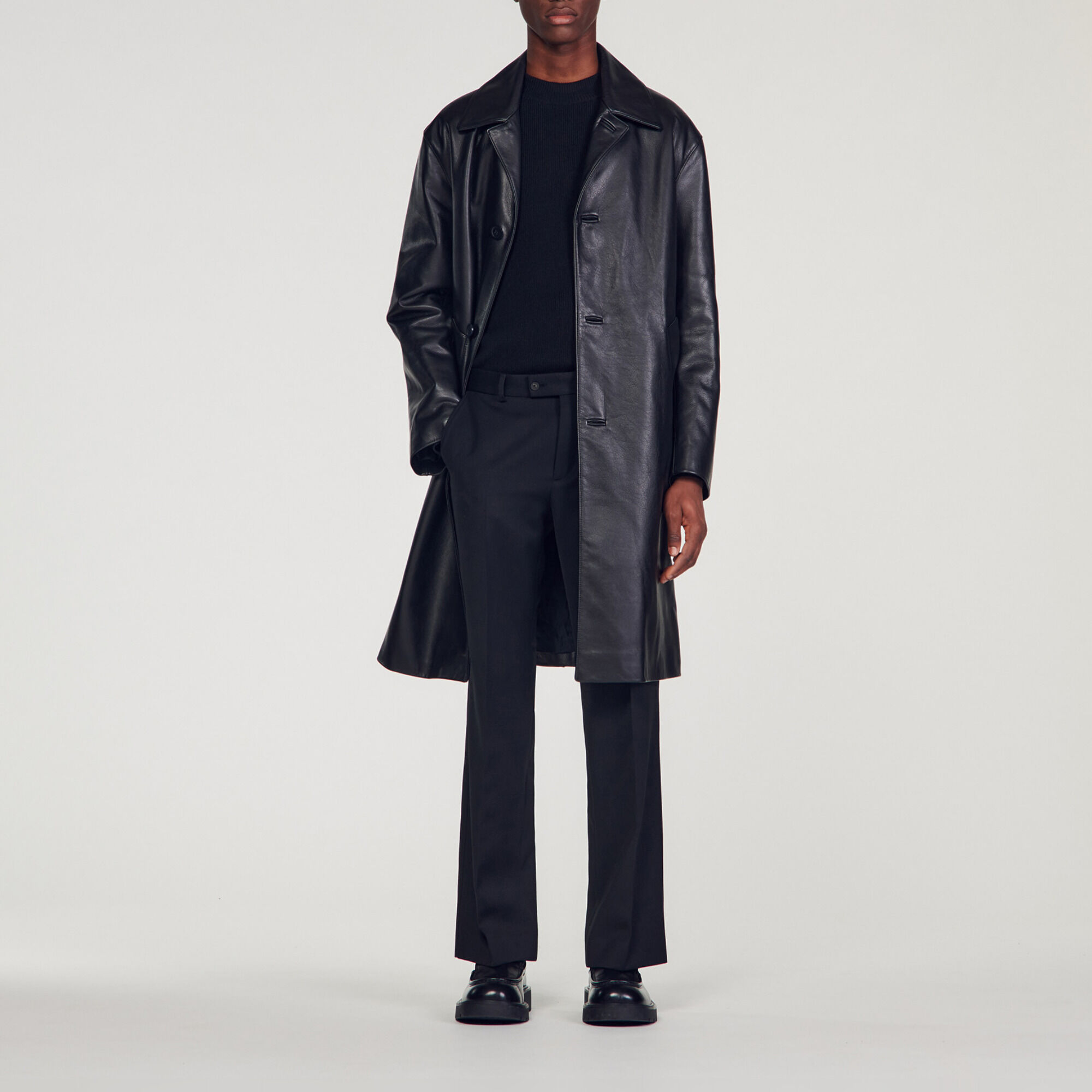 Long leather coat