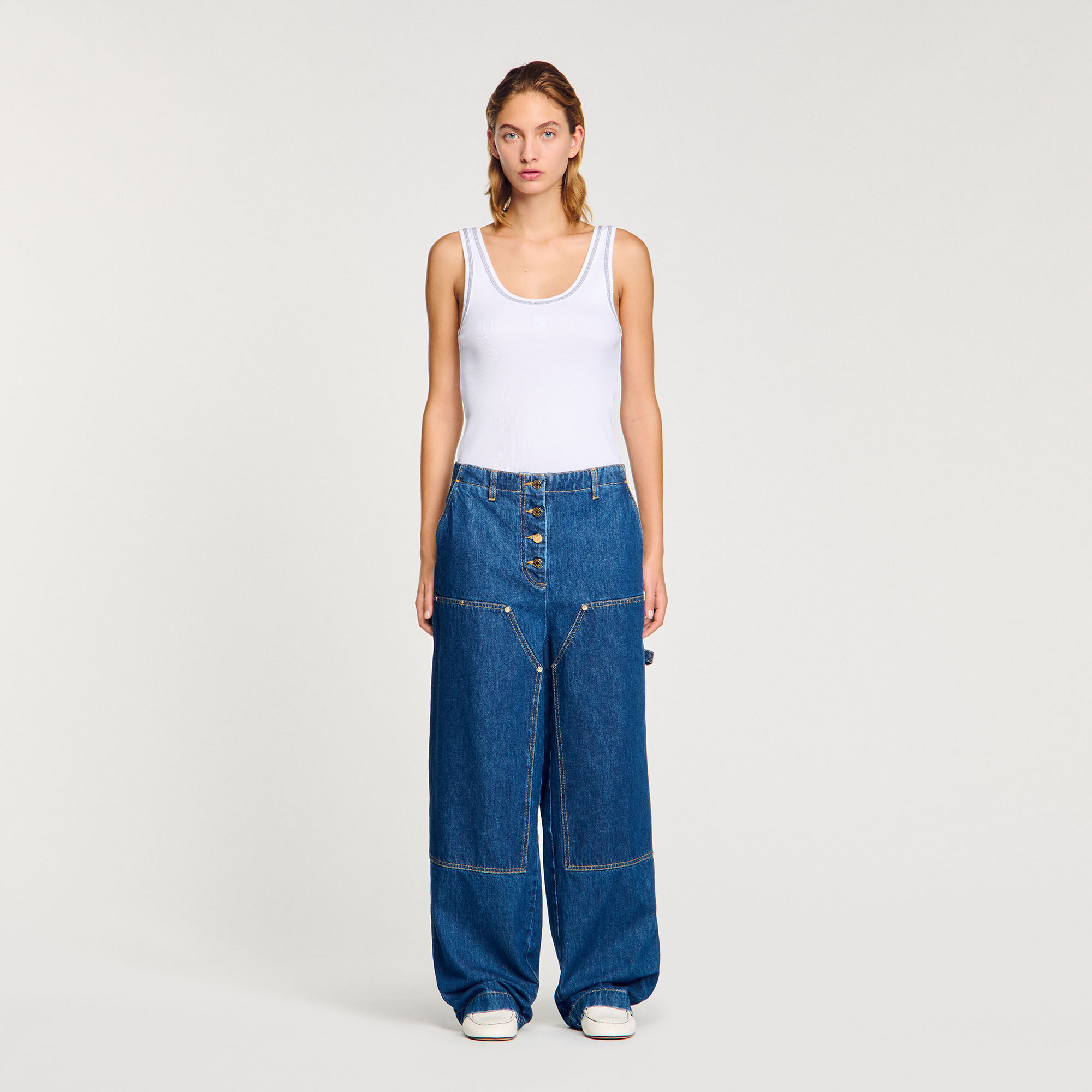 Carpenter jeans blue For Women | Sandro Paris