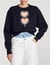 Sweatshirt with rhinestone hearts