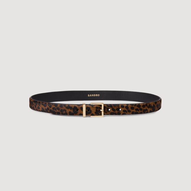 Pony effect leather belt