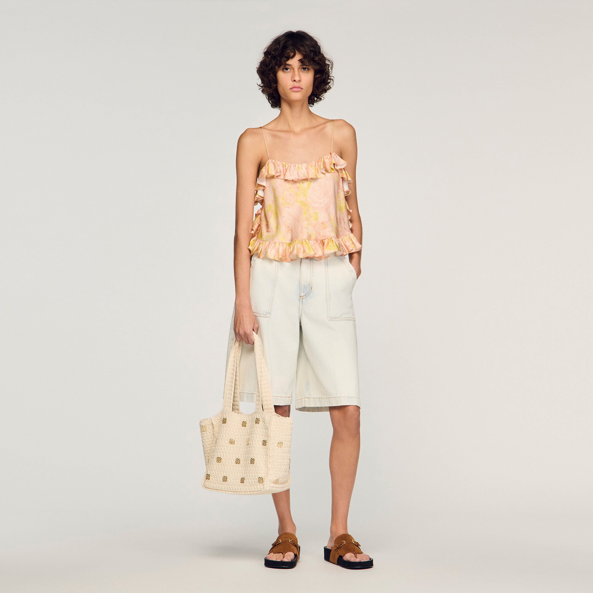 Flower print crop top