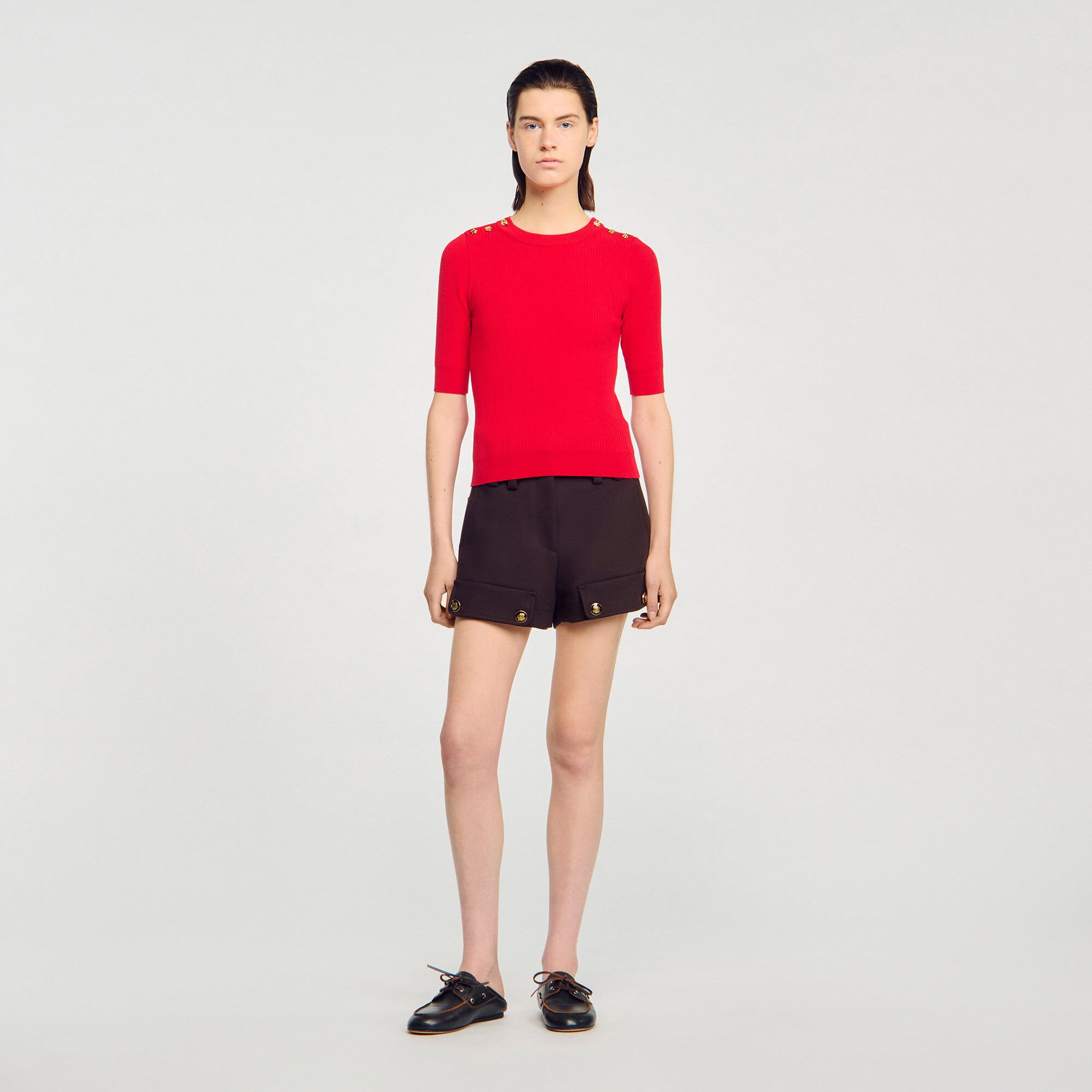 Argyle polo-neck sweater