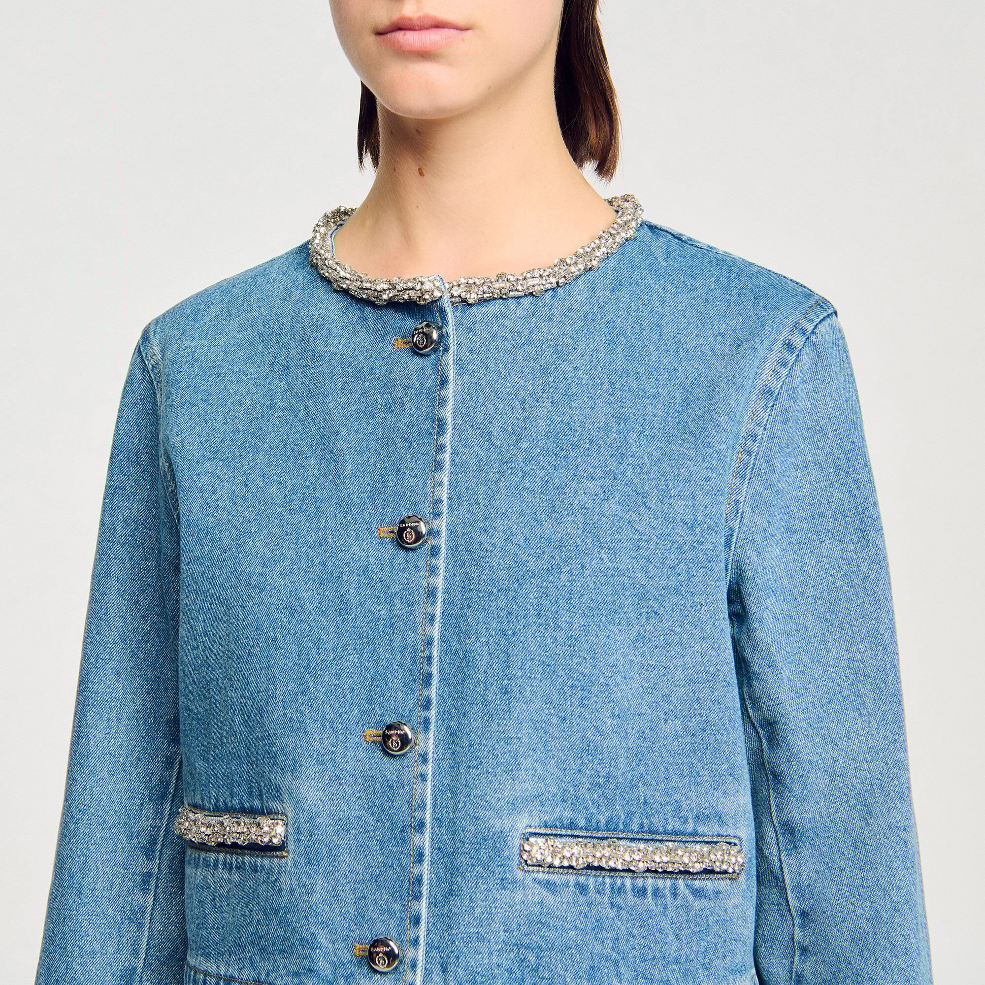 Rhinestone denim jacket