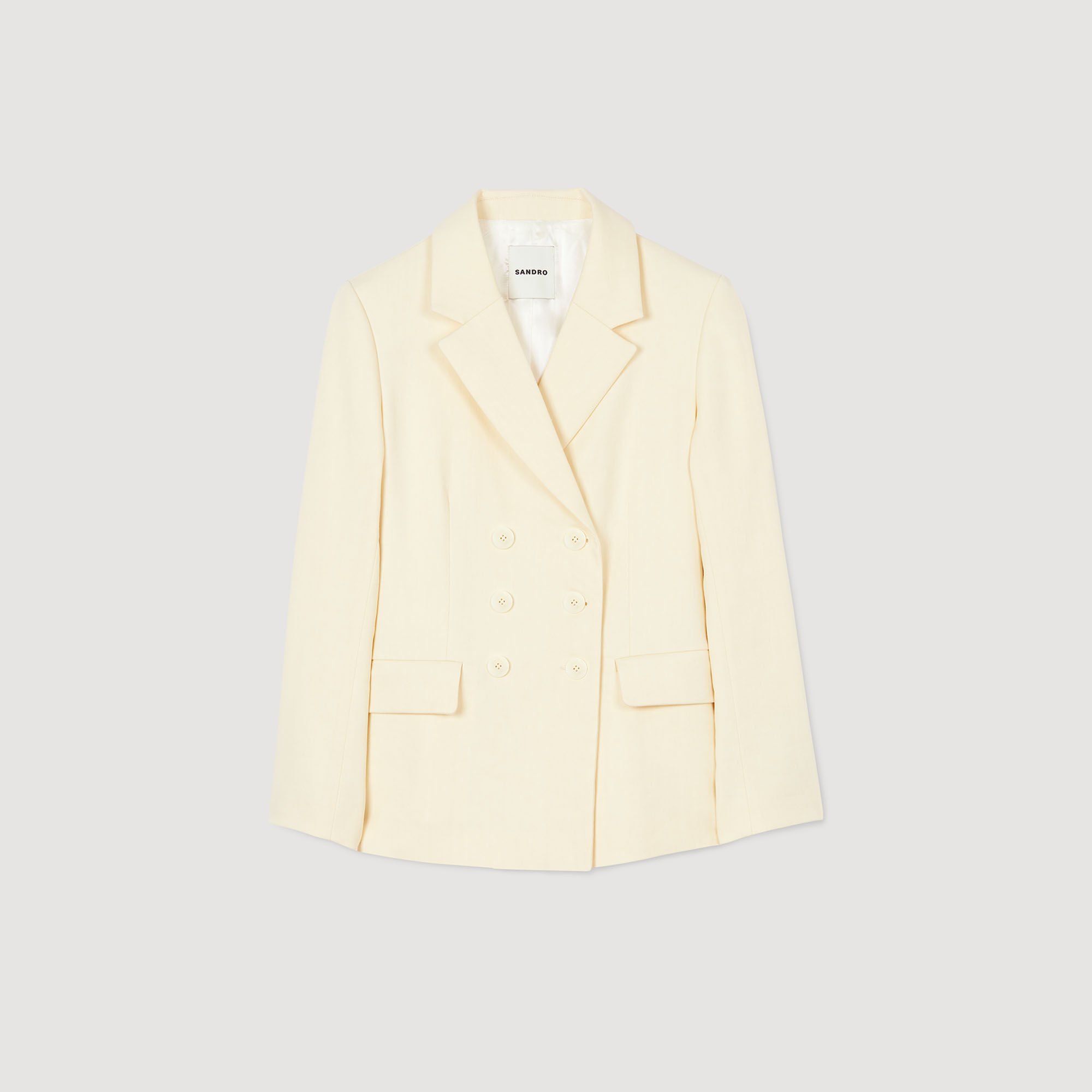 【SANDRO】 Double-breasted suit jacket Double-breasted suit jacket black / gray For Women | Sandro