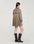 Houndstooth trench, leather collar Houndstooth trench, leather collar