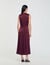 Draped satin-effect dress