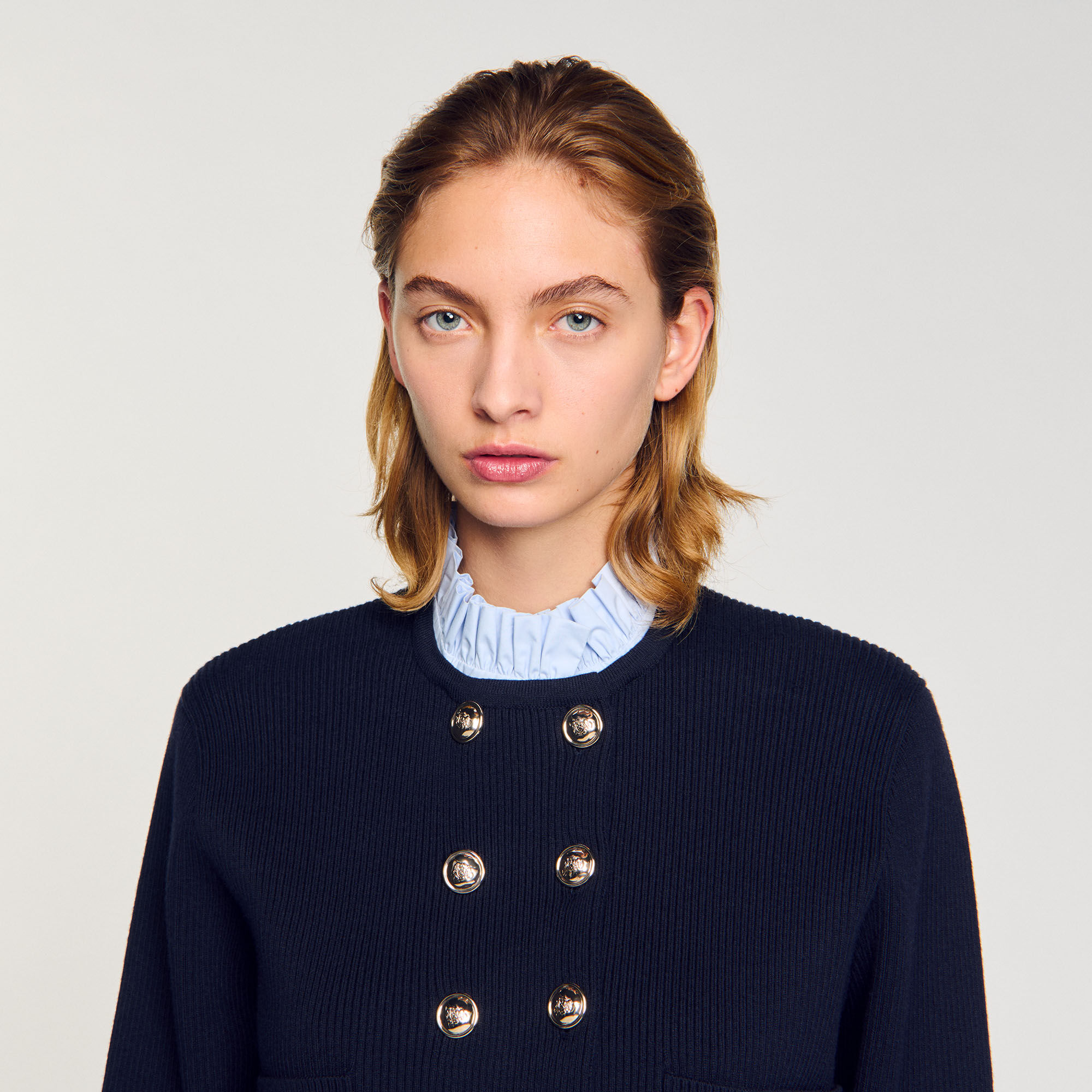 関税込国内発◇SANDRO フリル襟 Detachable Collar カーディガン