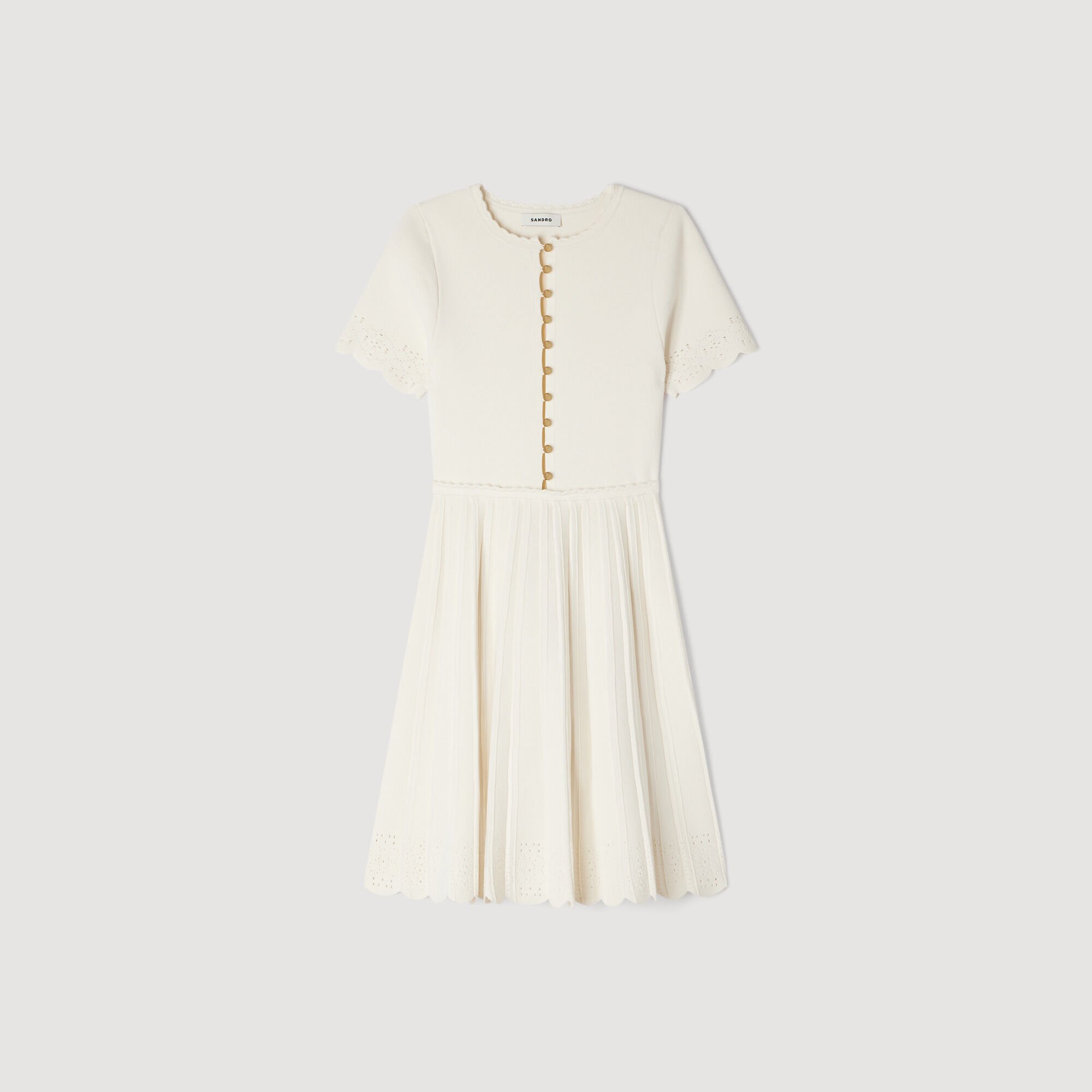 Pointelle knit mini dress