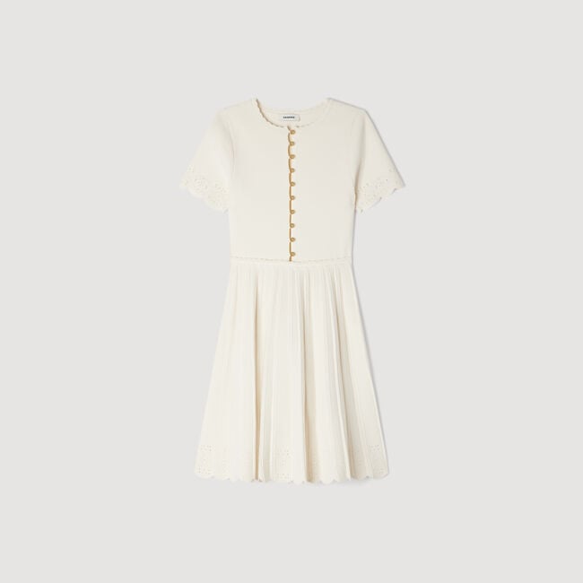 Pointelle knit mini dress