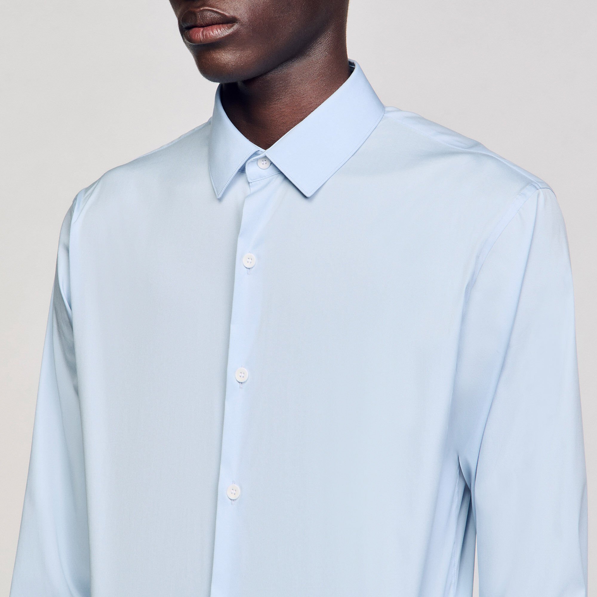 Fitted stretch cotton shirt