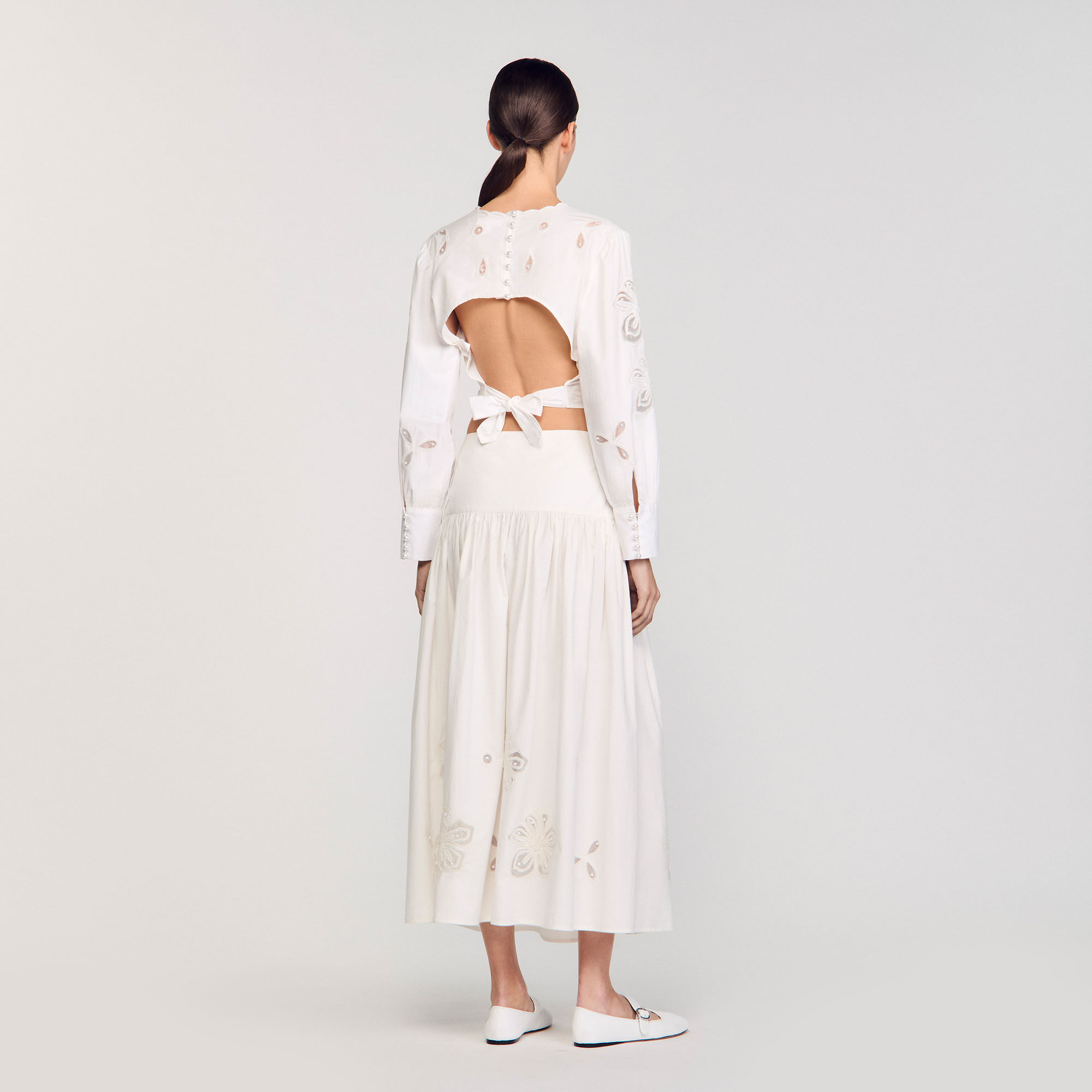 Long poplin skirt