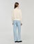 Contrast polo-neck knit sweater