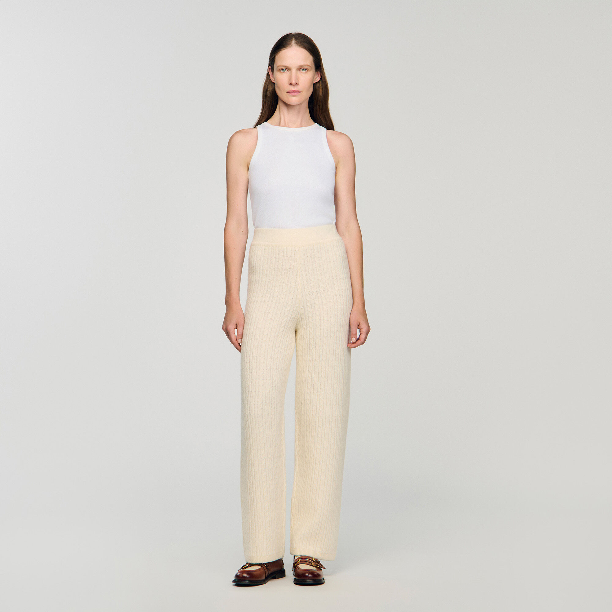 Cable knit pants
