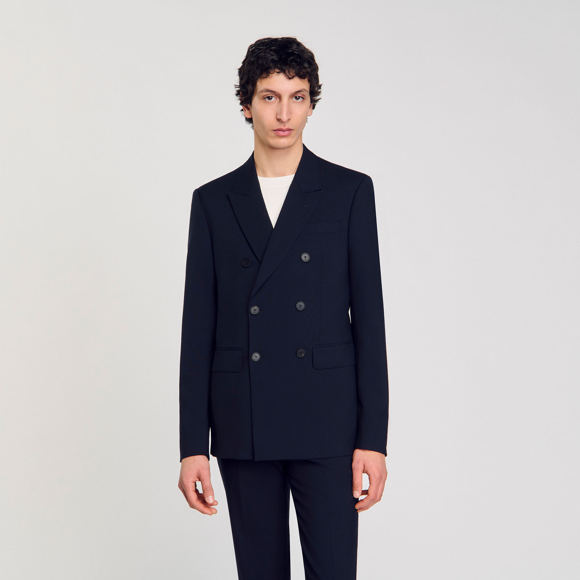 ジャケット・アウター Collarless Double Breasted Suit Jacket ASOS DESIGN boxy collarless double breasted suit jacket in