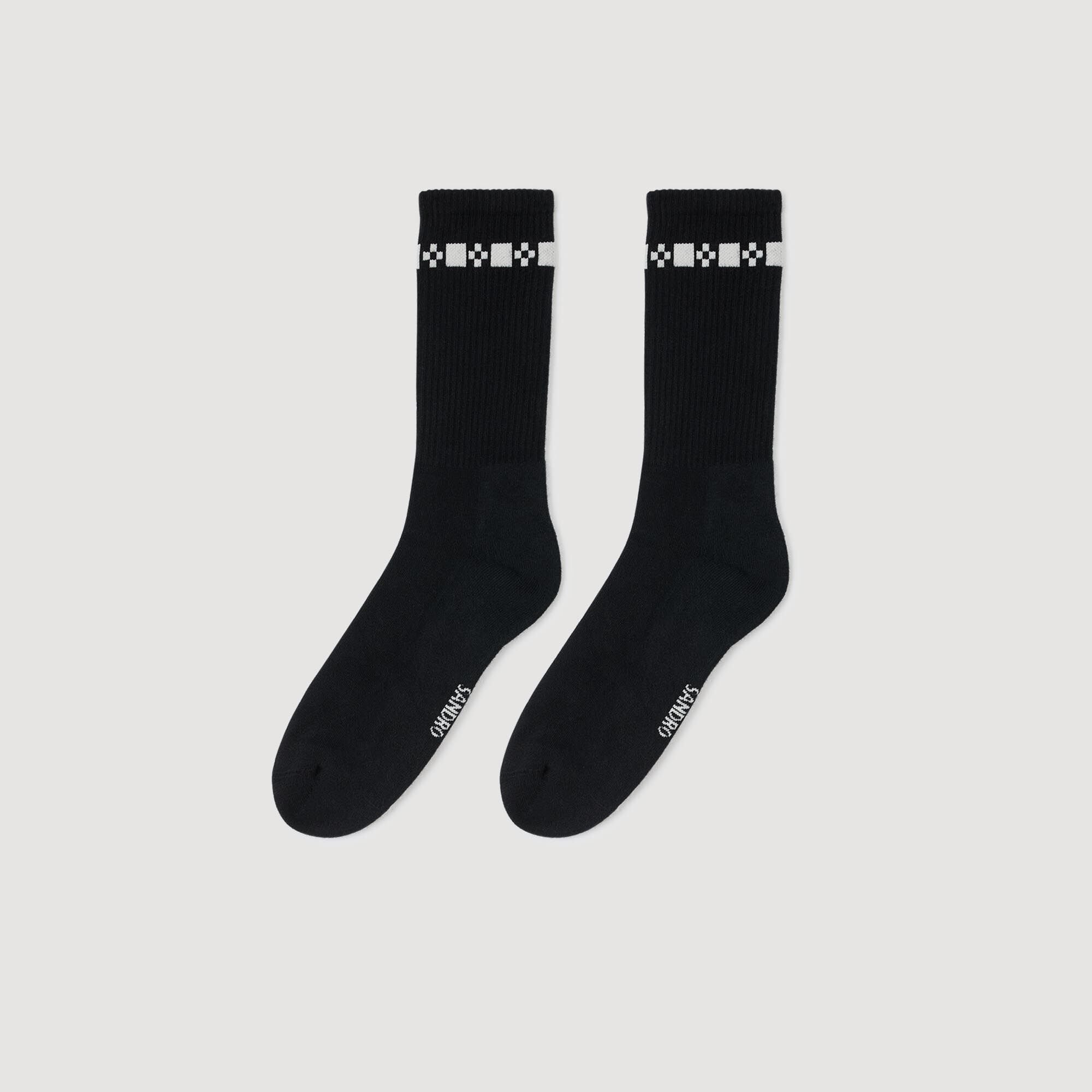 Cross signature embroidered socks