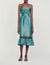Printed satin midi dress